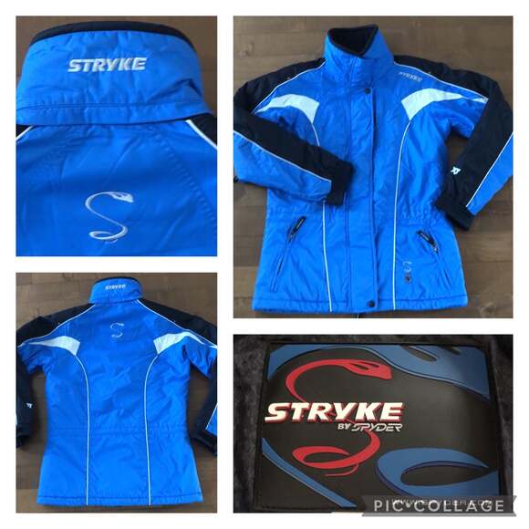 Stryke by Spyder Women's Hooded Jacket Coat Blue & black size 6 - Picture 1 of 12